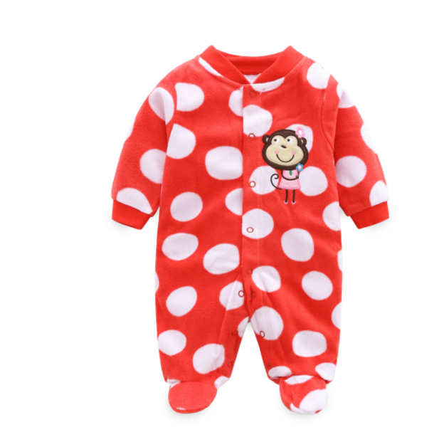 Baby Foot-wrapped Long-sleeved Printed One-piece Romper - Minihomy