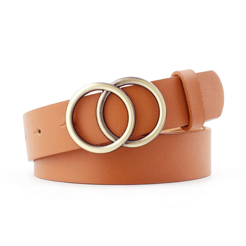 Cross-border Round Buckle Belt Women - Minihomy