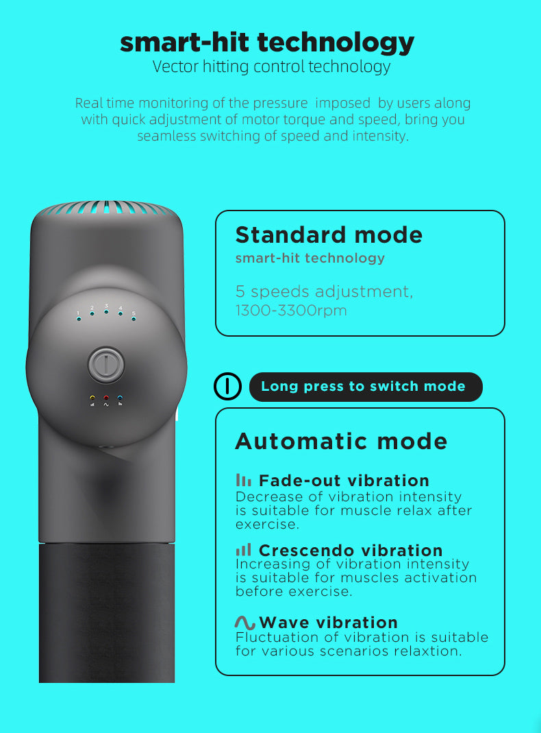 Booster Massage Gun Electric Neck Massager Smart Hit Fascia Gun for Body Massage Relaxation Fitness Muscle Pain Relief - Minihomy