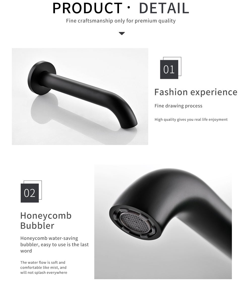 Black Mixed Type Single Handle Wll Mounted One Hole Installation Bathroom Shower Kitchen WC Sink Faucet - Minihomy