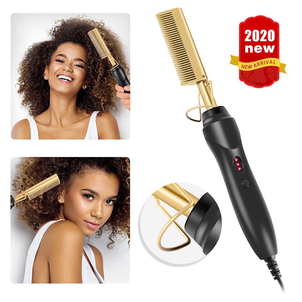 Multifunction Hair Straightener Flat Irons Wet Dry Dual Use Brush Comb Electric Heating Hair Straight Styler - Minihomy