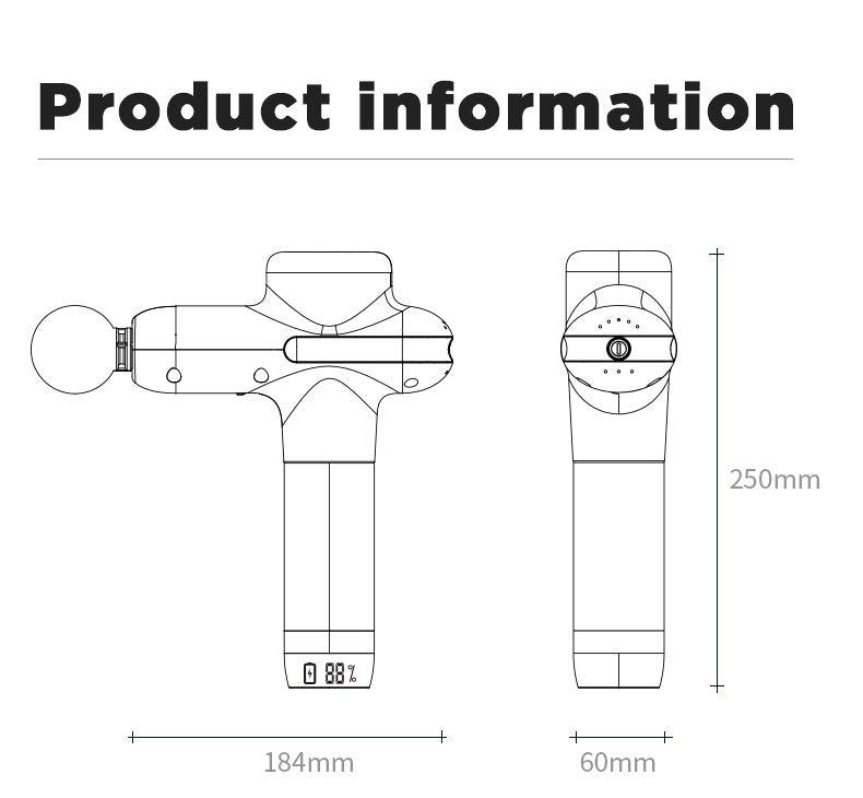 BOOSTER U1 Massage Gun Back and Neck Massager Deep Tissue Percussion Muscle Massage Machine for Fitness Exercise - Minihomy