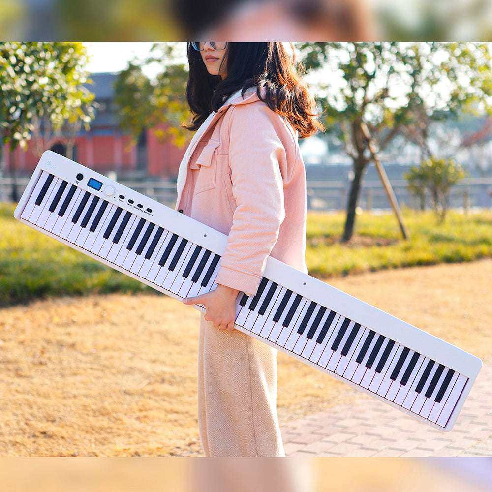 88 Keys Portable Folding Electronic Piano with Dual Speaker and Bluetooth for Beginner Professional Electronic Music Piano - Minihomy