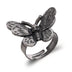 Vintage Punk Butterfly Skull Ring Open Adjustable Strange Ghost Gothic Insect Ring For Women