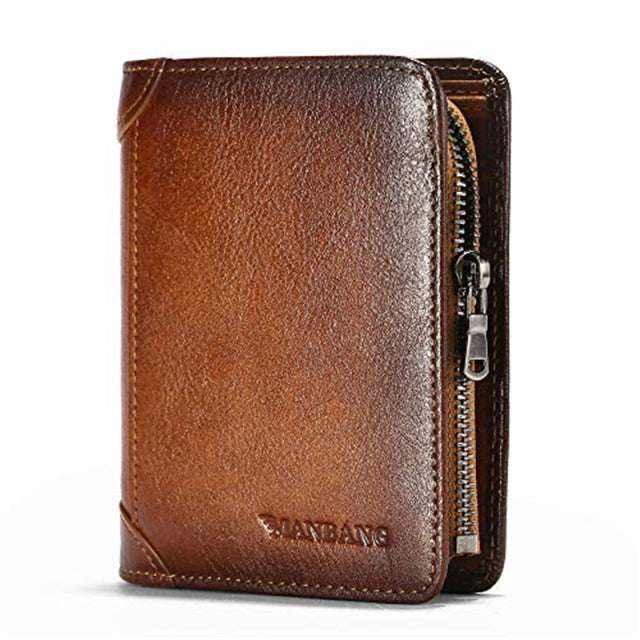 Genuine Leather Men Wallet Small Mini Card Holder Male Wallet Pocket Retro purse High Quality - Minihomy