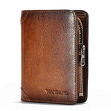 Genuine Leather Men Wallet Small Mini Card Holder Male Wallet Pocket Retro purse High Quality - Minihomy