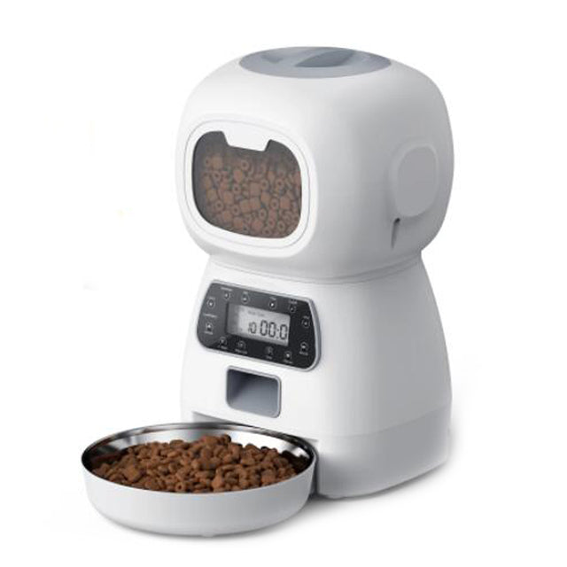 Timing Pet Feeder Automatic Pet Feeding Stainless Steel Double Bowl For 2 Small And Medium-Sized Cat Dog Smart Food Dispenser