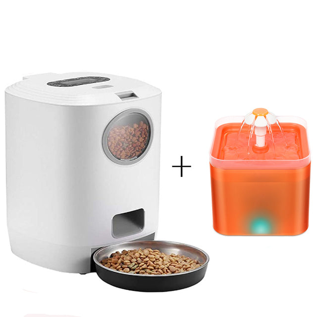 Smart Automatic Dog Cat Feeder 4.5 Liters Dry Food Dispenser Plus 2L Water Feeder Suitable For Small And Medium Pet Smart Feeder