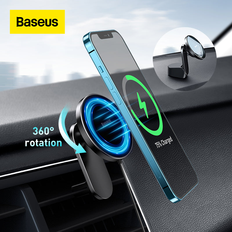 Magnetic Car Phone Holder Wireless Charger for iPhone 13 iPhone 12 Pro Max - Minihomy