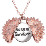 Women Necklace Custom You Are My Sunshine Open Locket Love Wings Pendant Necklace