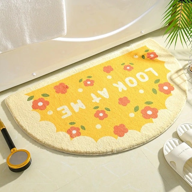 Floral Welcome Entrance Doormats Carpets For Home Bath Living Room Floor - Minihomy